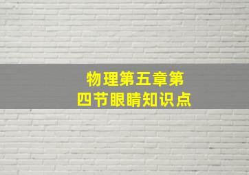 物理第五章第四节眼睛知识点