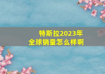 特斯拉2023年全球销量怎么样啊