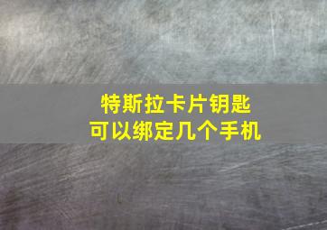 特斯拉卡片钥匙可以绑定几个手机