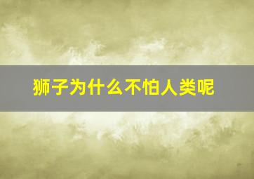 狮子为什么不怕人类呢