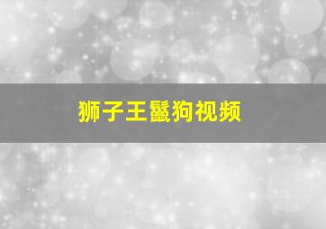 狮子王鬣狗视频