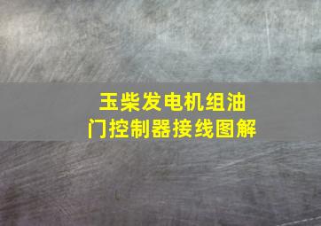 玉柴发电机组油门控制器接线图解