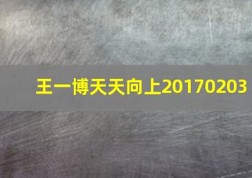 王一博天天向上20170203