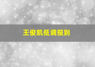 王俊凯低调报到