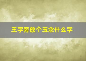 王字旁放个玉念什么字