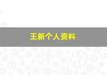 王新个人资料