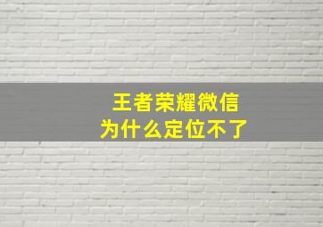 王者荣耀微信为什么定位不了