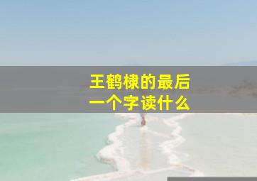 王鹤棣的最后一个字读什么