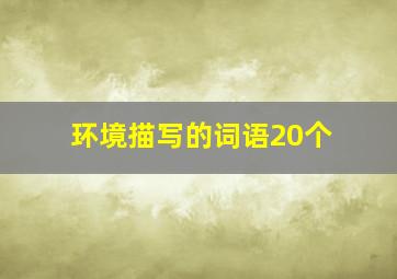 环境描写的词语20个