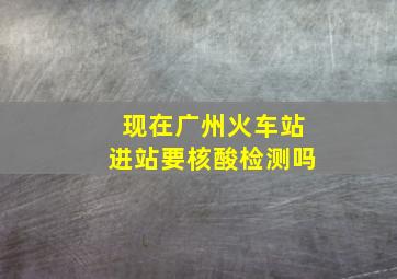 现在广州火车站进站要核酸检测吗