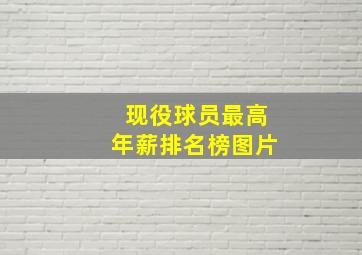 现役球员最高年薪排名榜图片