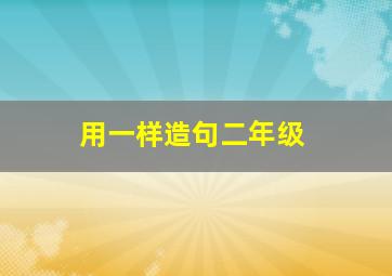 用一样造句二年级