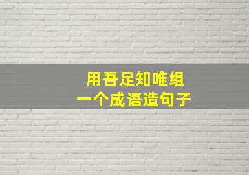 用吾足知唯组一个成语造句子