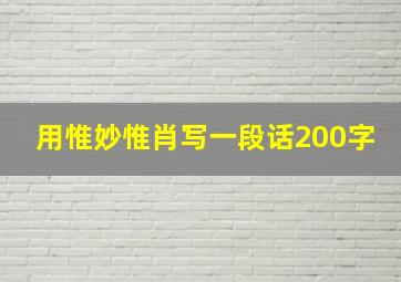 用惟妙惟肖写一段话200字