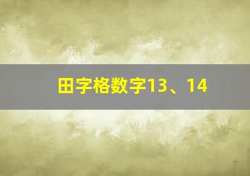 田字格数字13、14