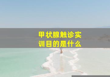 甲状腺触诊实训目的是什么