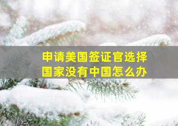 申请美国签证官选择国家没有中国怎么办