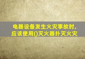 电器设备发生火灾事故时,应该使用()灭火器扑灭火灾