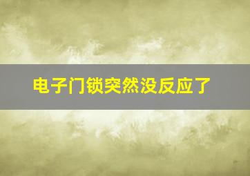 电子门锁突然没反应了