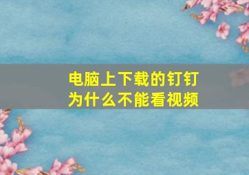 电脑上下载的钉钉为什么不能看视频