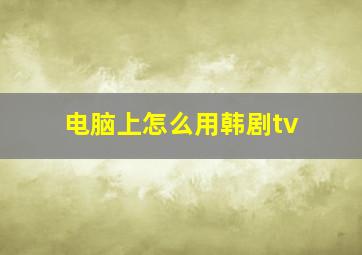 电脑上怎么用韩剧tv