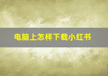 电脑上怎样下载小红书