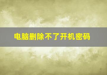 电脑删除不了开机密码