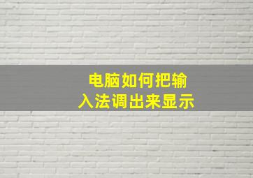 电脑如何把输入法调出来显示