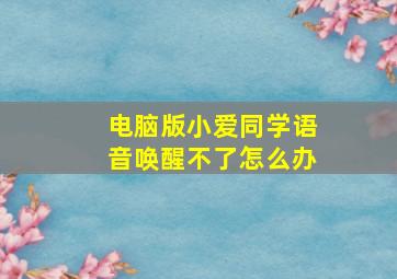 电脑版小爱同学语音唤醒不了怎么办