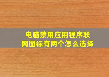 电脑禁用应用程序联网图标有两个怎么选择