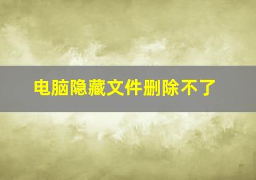 电脑隐藏文件删除不了