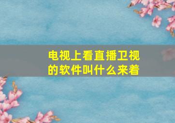 电视上看直播卫视的软件叫什么来着