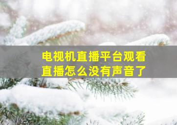 电视机直播平台观看直播怎么没有声音了