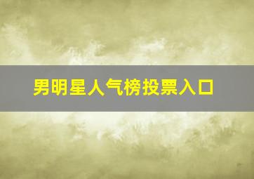 男明星人气榜投票入口