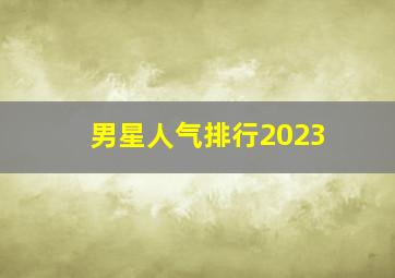 男星人气排行2023