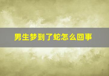 男生梦到了蛇怎么回事