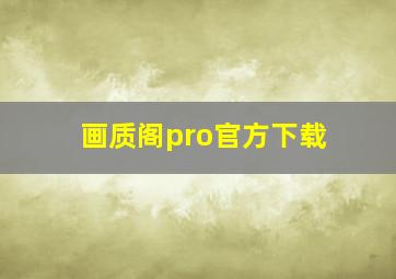 画质阁pro官方下载