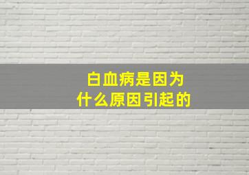 白血病是因为什么原因引起的