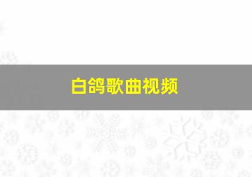 白鸽歌曲视频