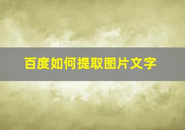 百度如何提取图片文字