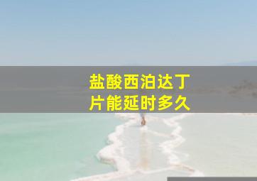 盐酸西泊达丁片能延时多久