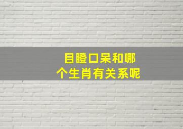 目瞪口呆和哪个生肖有关系呢