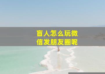 盲人怎么玩微信发朋友圈呢