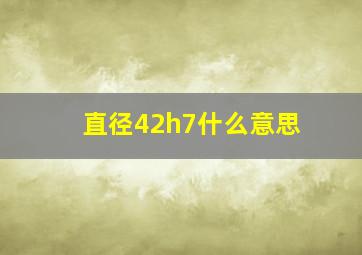 直径42h7什么意思