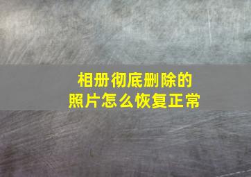 相册彻底删除的照片怎么恢复正常