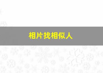 相片找相似人