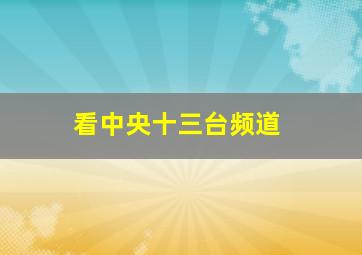 看中央十三台频道