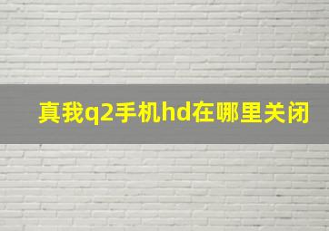 真我q2手机hd在哪里关闭