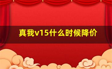 真我v15什么时候降价