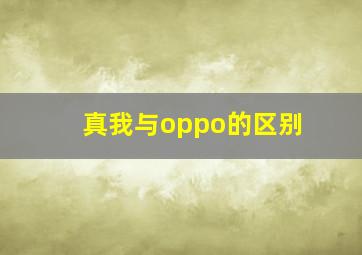 真我与oppo的区别